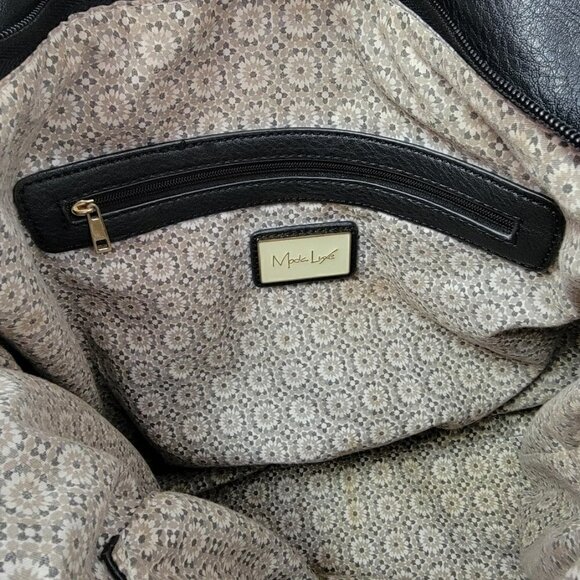 Moda Luxe Gray Tote Faux Leather Suede Purse Satchel - Picture 9 of 14